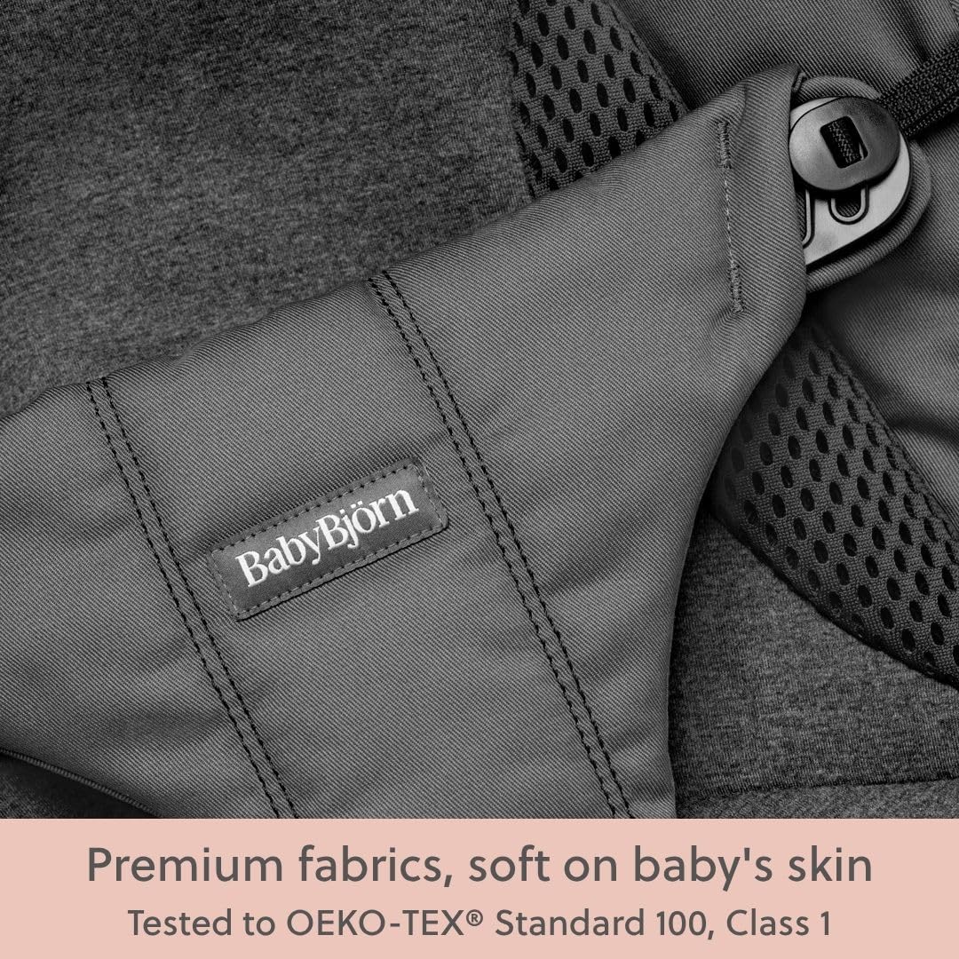 BabyBjörn Balance Soft Hängematte, Stoff/Jersey, Tri-Fabric, Dunkelgrau Stoff / Jersey Dunkelgrau, S