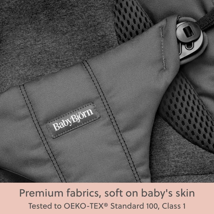 BabyBjörn Balance Soft Hängematte, Stoff/Jersey, Tri-Fabric, Dunkelgrau Stoff / Jersey Dunkelgrau, S