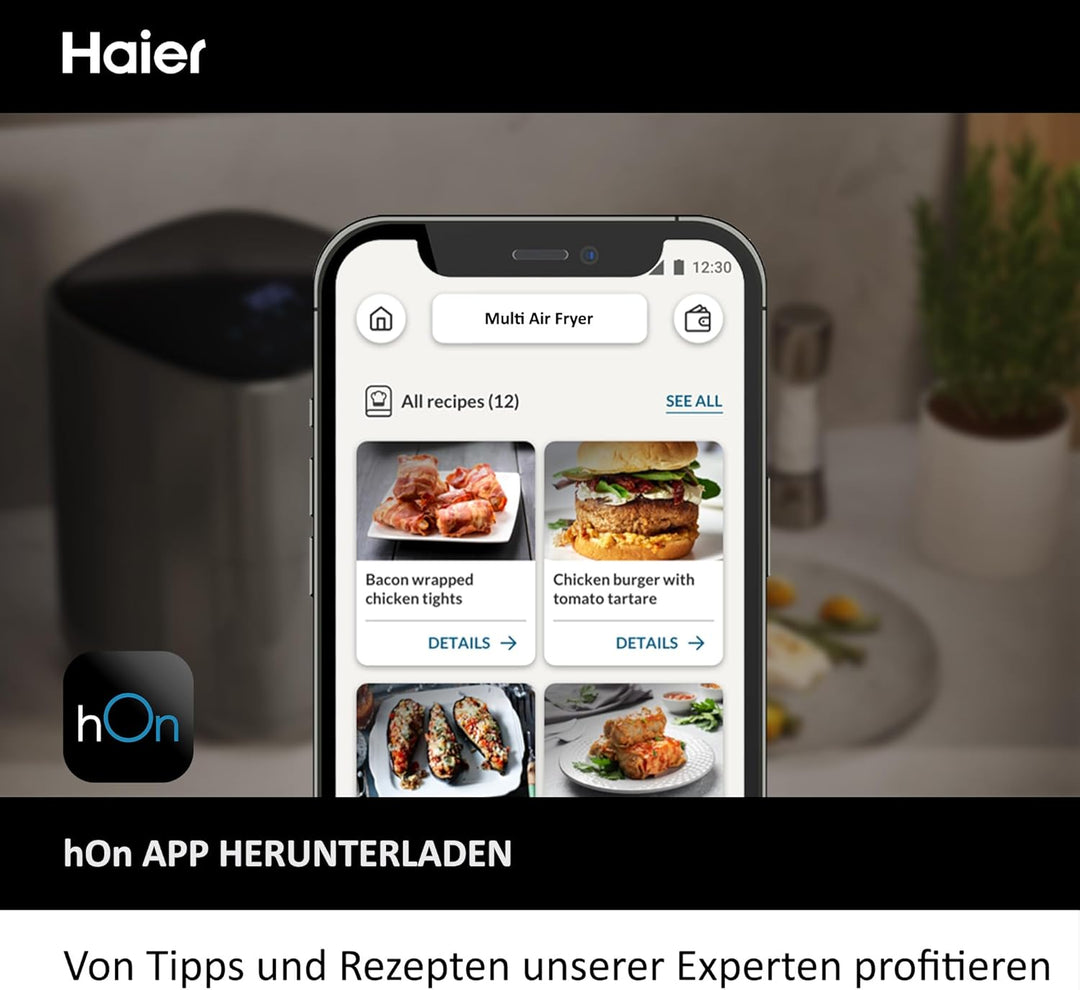 Haier Heissluftfritteuse mit LED DisplayI Airfryer mit 6 Programmen & 5L Volumen für 4 Personen I 15