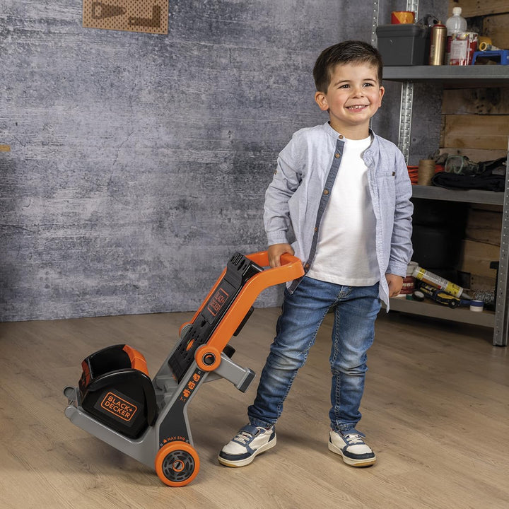 Smoby – Black+Decker Werkbank 3-in-1 - Werkstattwagen, Trolley &amp; Spielwerkbank – 19 Zubehörteile ink
