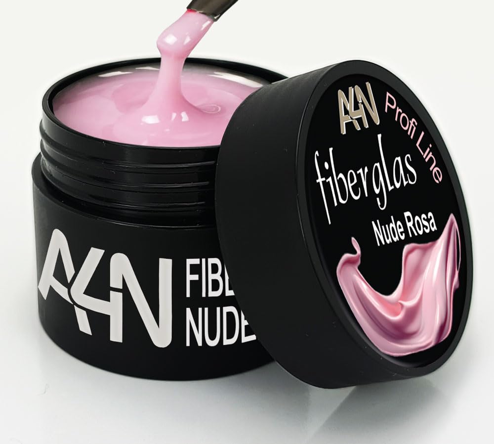 Fiberglas UV Gel Modellagegel mit Fiberglasstreifen extrem stabil 15ml (NUDE ROSA), NUDE ROSA
