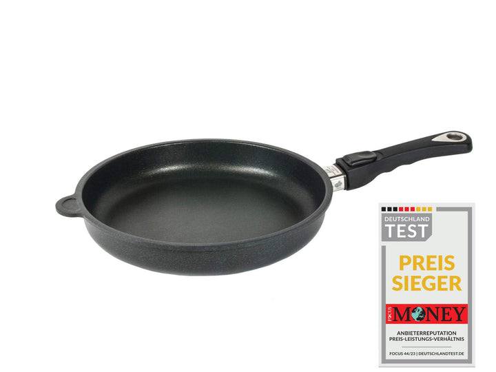 AMT Gastroguss Bratpfanne 26 cm Ø, 5 cm hoch, abnehmbarer Stiel, nicht induktionsgeeignet, Lotan® An