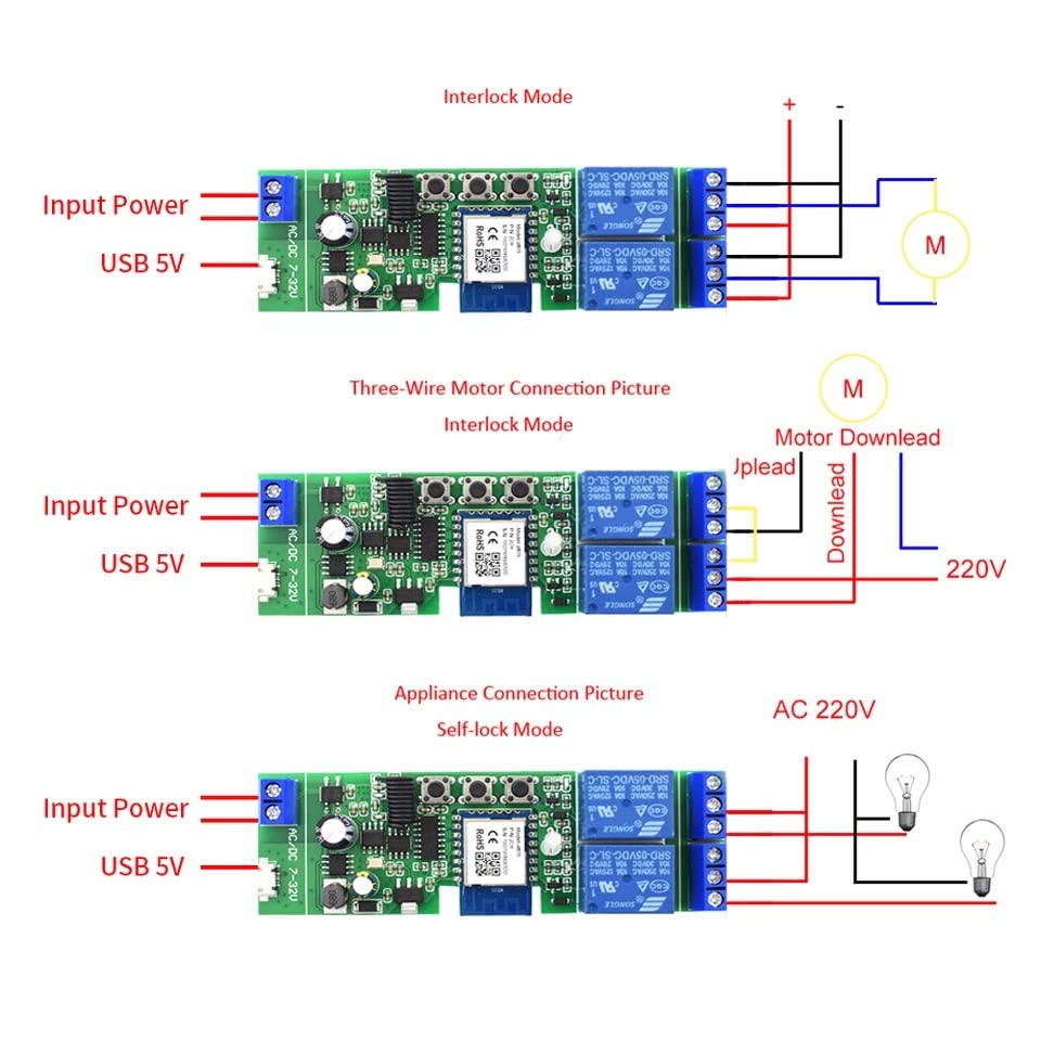 MHCOZY 2 Kanal WiFi RF Wireless Switch Relais, Phone App Fernbedienung für Zugangskontrolle, Smart G