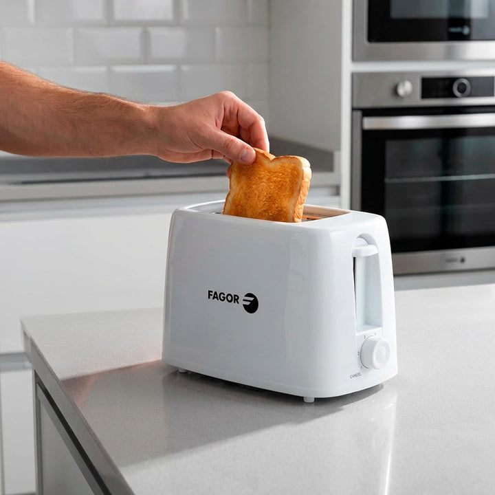 Fagor FlexiToast 650W Toaster - 2 Schlitze, einstellbare Steuerung, Automatikfunktion, kompaktes Des