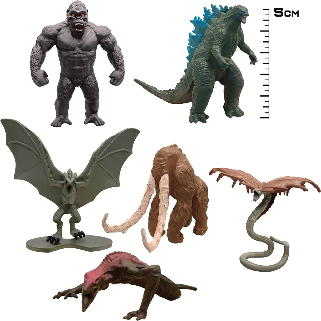 Monsterverse Godzilla vs Kong 5 cm Mini Monster 6er-Pack, Mini Monster 6er-Pack