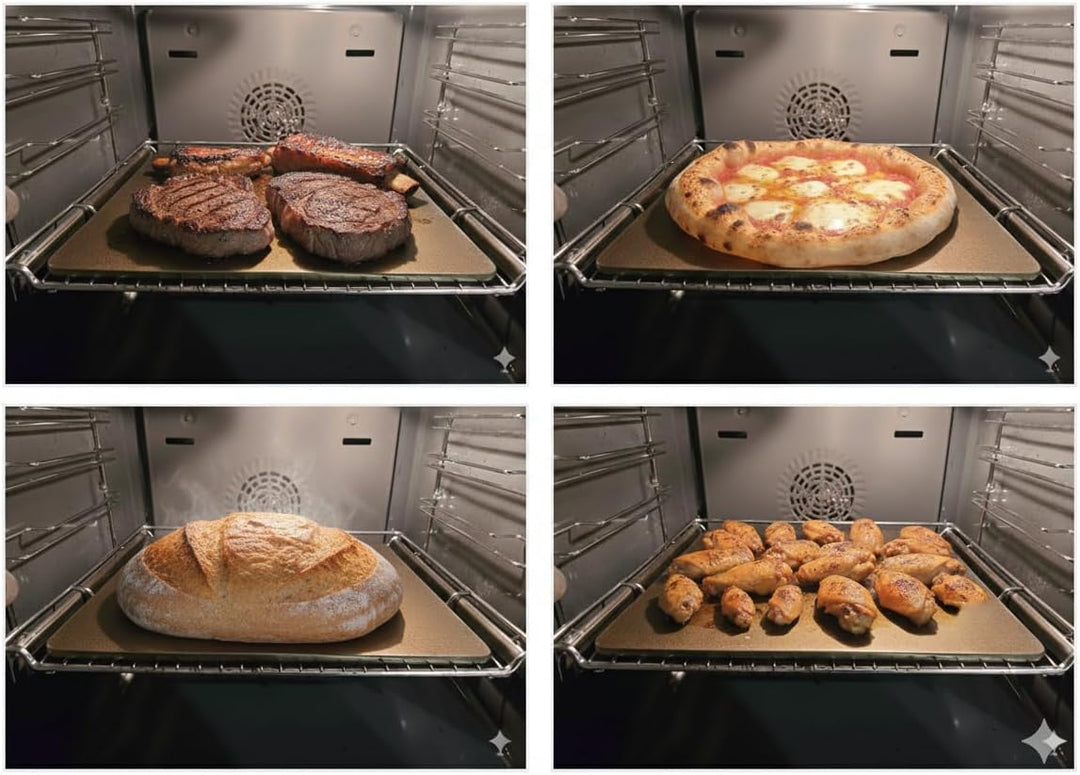 Backstahl für Pizza und Brot 38 x 33 cm / 6 mm Stärke. Premium Pizzastein aus hochwertigem Stahl. Pi