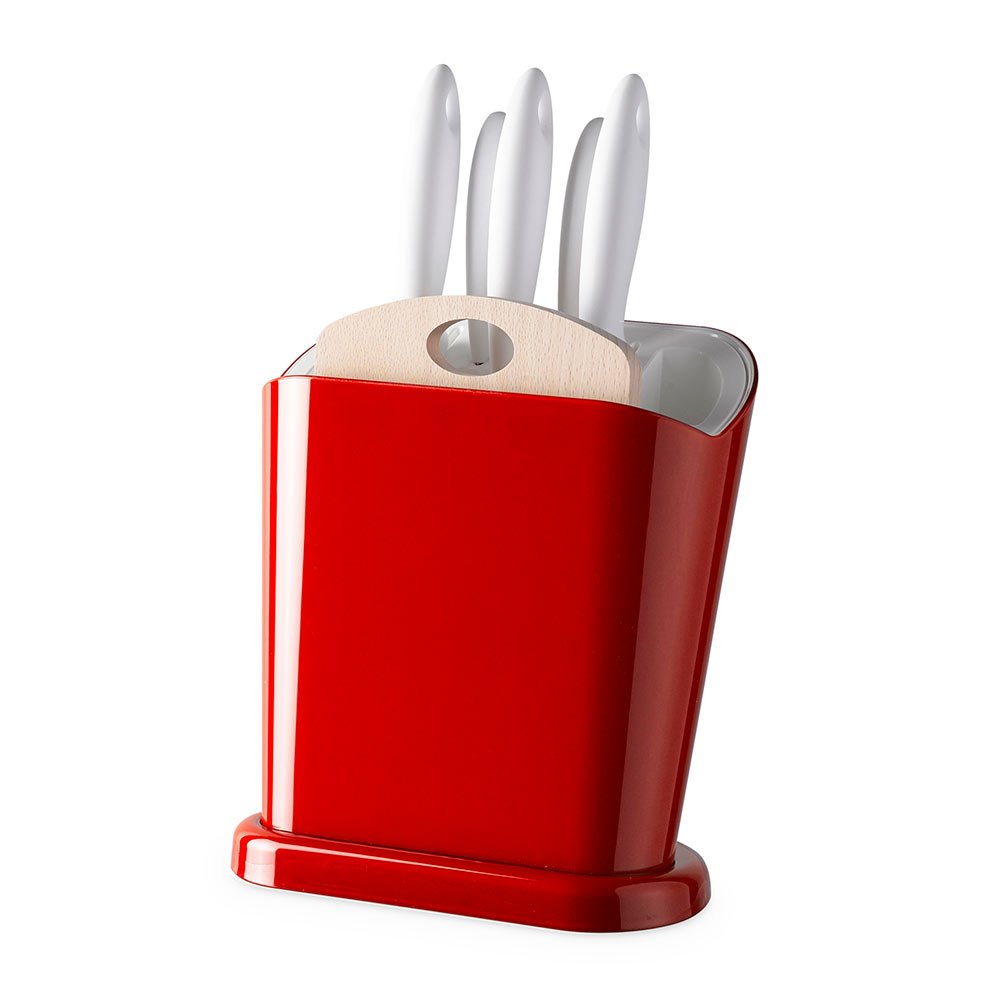 Omada Design Messerblock aus Polypropylen, Made in Italy, multifunktionaler Messerhalter mit Satz 5