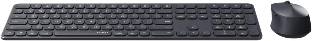 Rapoo 9810M Tastatur Maus Set Kabellos - Bluetooth & 2.4G USB Wireless, Multi Device bis 4 Geräte, A