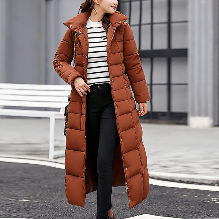 Ansenesna Steppjacke Damen Lang Mit Fellkapuze Winter Elegant Winterjacke Frauen Kapuze Dicke Daunen