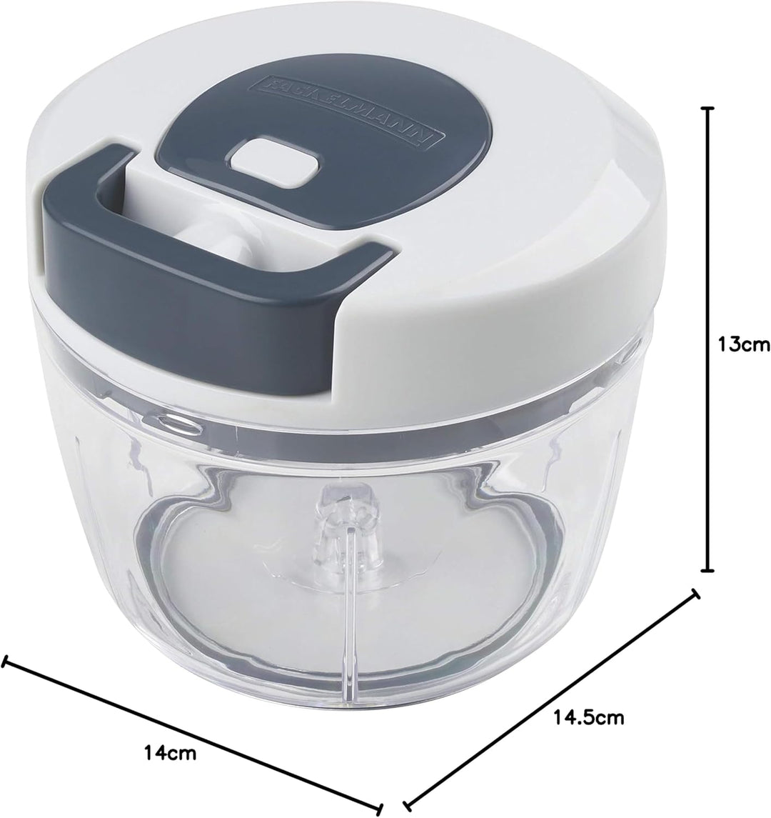 FACKELMANN 27907 Multi-Hacker #easyprepare, hochwertiger Multi-Zerkleinerer mit Seilzug, transparent