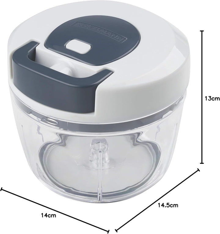 FACKELMANN 27907 Multi-Hacker #easyprepare, hochwertiger Multi-Zerkleinerer mit Seilzug, transparent