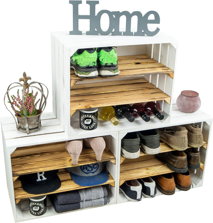 3 x Schuhschrank Schuhregal Weinregal Weinschrank Schuhschrank für 18 Paar Schuhe als Schuhständer S