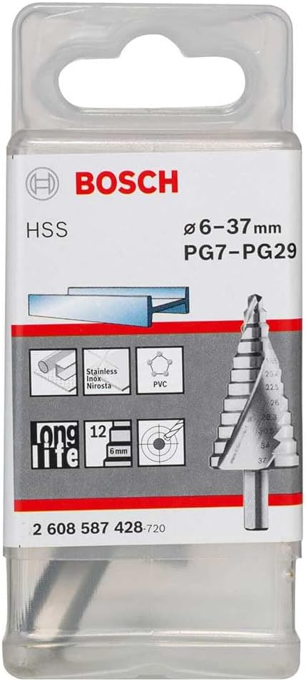 Bosch Professional Stufenbohrer HSS mit 3-Flächen-Schaft (Ø 6-37 mm)