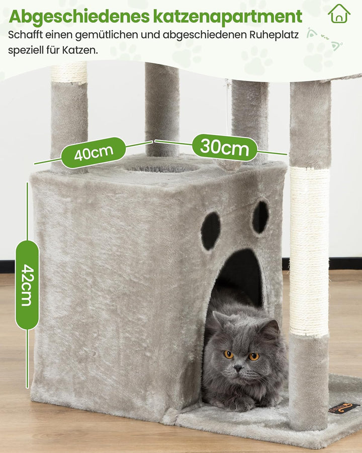 Kratzbaum Gross, Kratzbaum Grosse Katzen Stabil 170 cm hoch - Katzenbaum XL, Mehrstöckiger Katzenbau