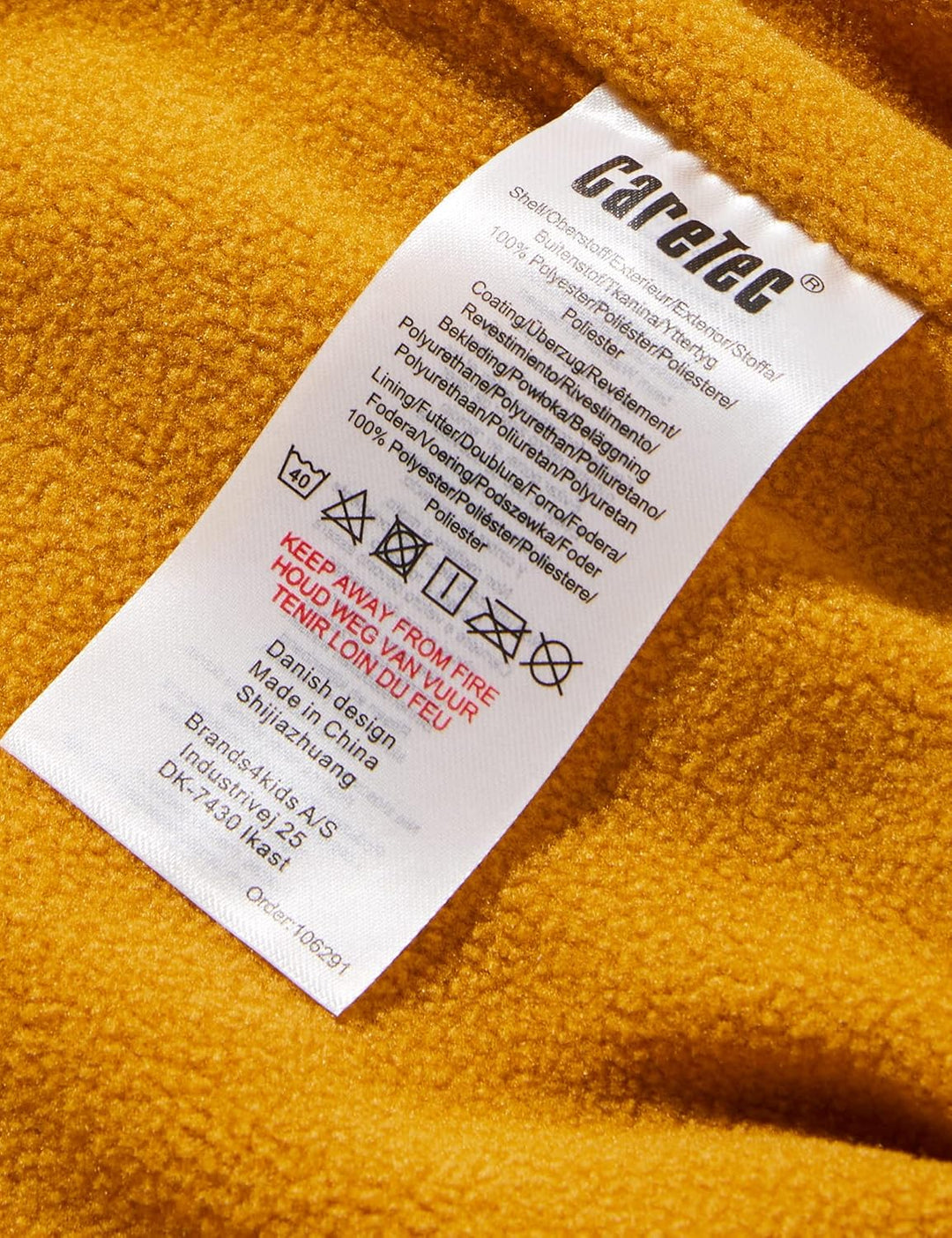 CareTec Unisex Kinder Rain Suit - Pu W. Fleece Regenmantel (1er Pack) 9-12 Monate Buckthorn Brown (2