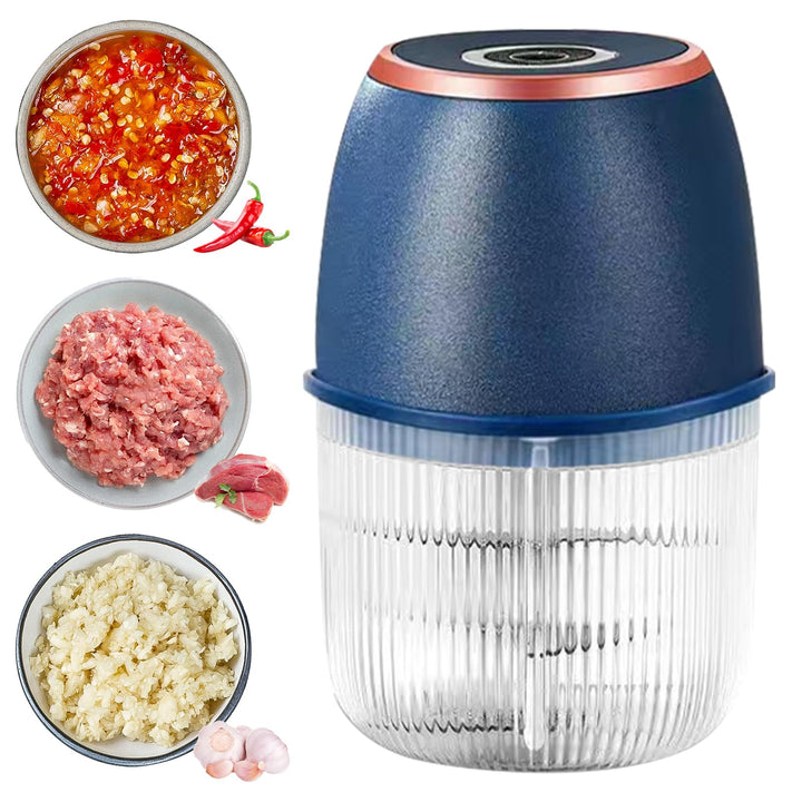 Elektrischer Küchenzerkleinerer, 350ML Zwiebelzerkleinerer Elektrisch, Tragbarer Mini-Zerkleinerer,Z
