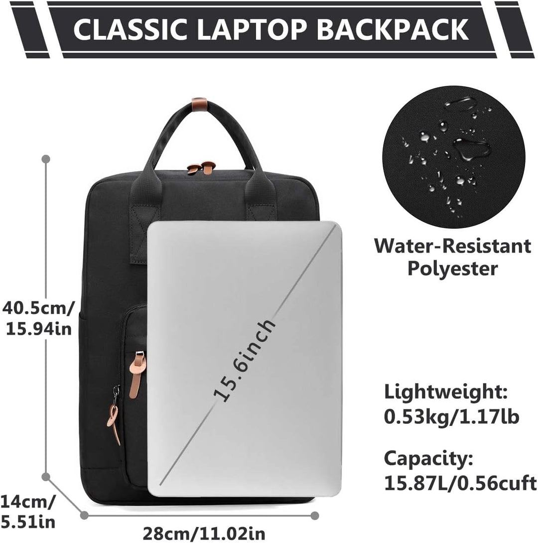 Kasgo Schulrucksack, Wasserabweisend Leichte 15,6 Zoll Laptop Rucksack Schultasche für Herren Damen