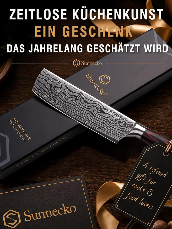 Sunnecko 18cm Küchenbeil Messer Küchenmesser - Klein Hackmesser Hackbeil Küchenmesser Kochmesser Pro