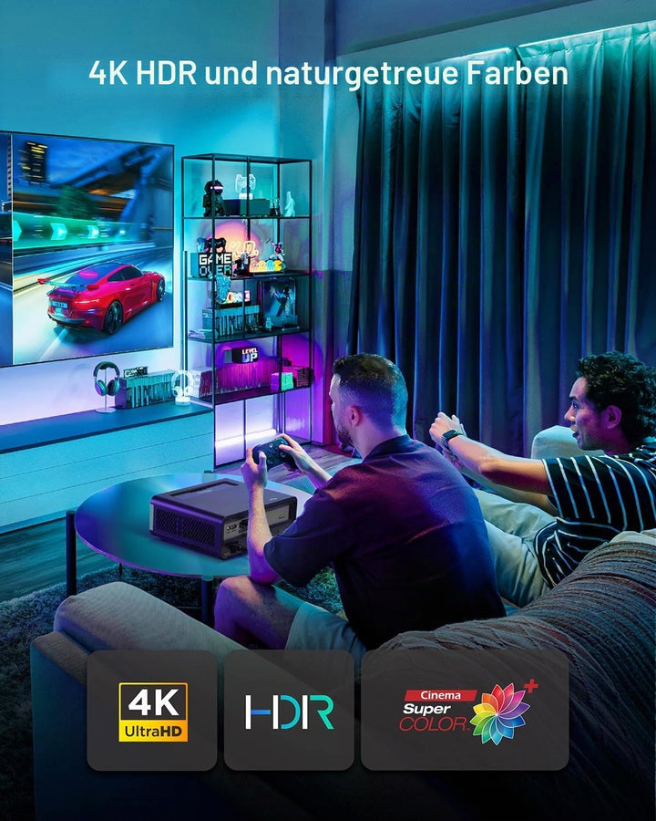 ViewSonic X2-4K Pro Echter 4K HDR Kurzdistanz Beamer mit Google TV, 2500 ANSI Lumen, 240 Hz, 4.2 ms