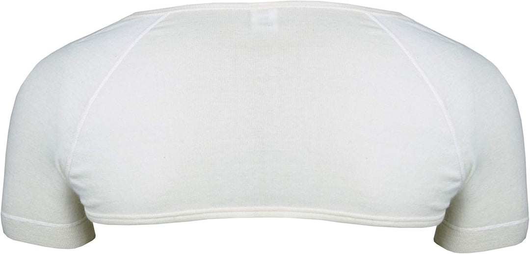 Schulterwärmer mit ½ Arm aus 20% Angora S Naturweiss, S Naturweiss