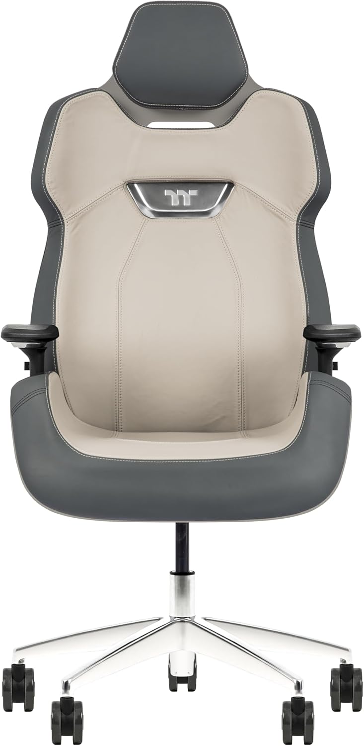 Thermaltake Argent E700 | Premium Gaming Chair | Glacier White & Slate Gray Crayon | Echtleder, Glac