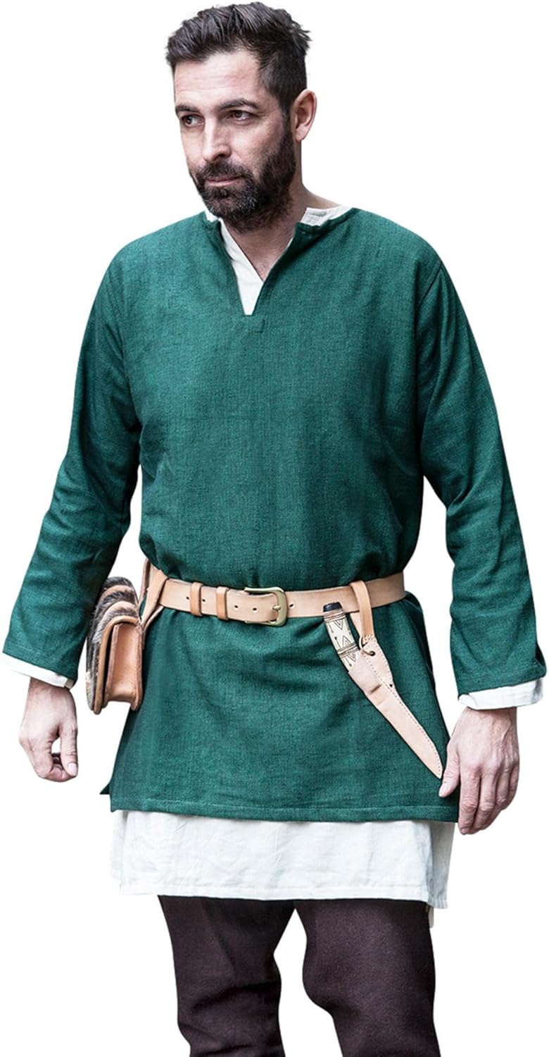 Burgschneider Mittelalter Kurztunika Erik - Grün L, L