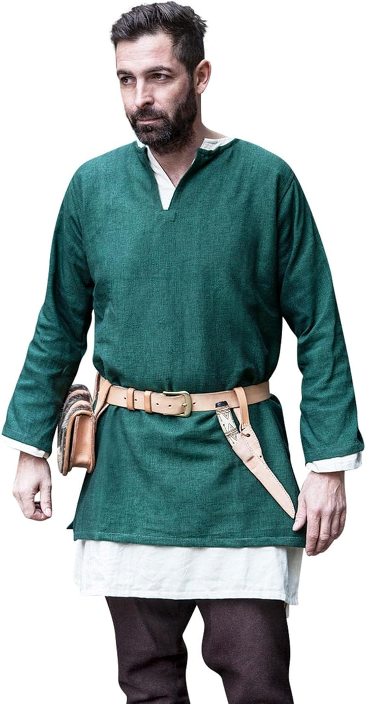 Burgschneider Mittelalter Kurztunika Erik - Grün L, L