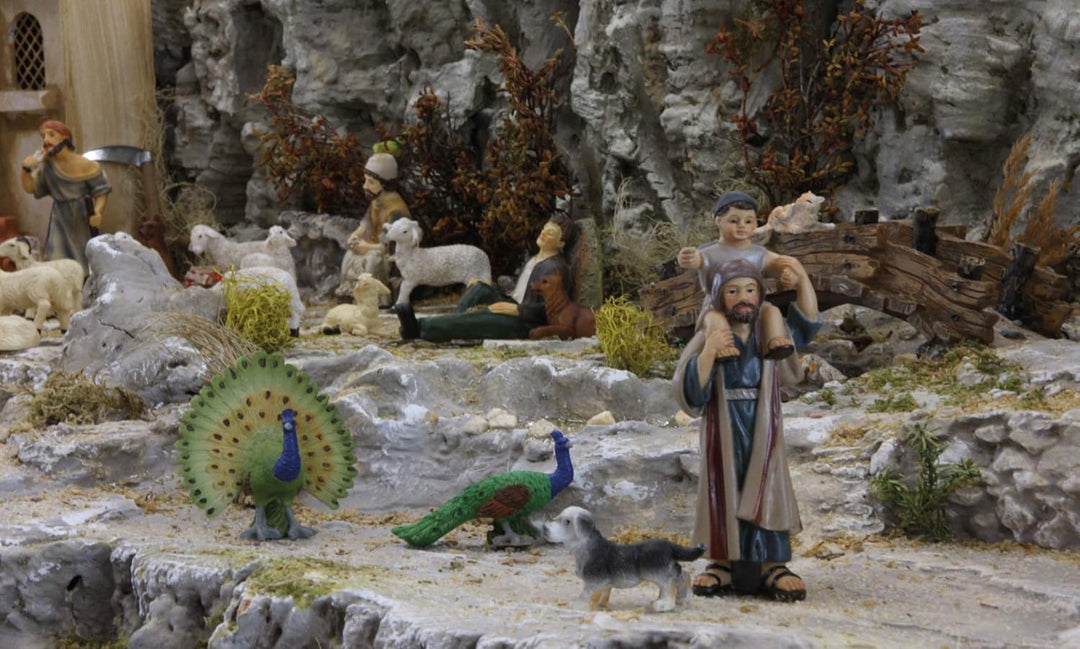 FADEDA Lampe mit Spiegel/Höhe:5 cm/handbemalt/detailgetreue Krippen Figuren - Weihnachten Tisch Deko