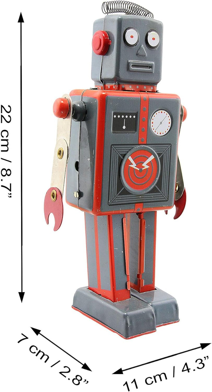 Superfreak Roboter - Mechanical Robot - grau - Blechroboter - Retro Blechspielzeug Modell 03, Modell