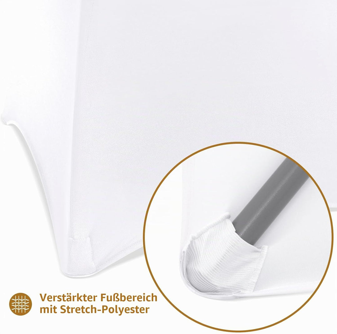 Showgeous 3er-Set Stretch Stehtisch Husse für Bistrotisch Ø 60-65 cm,Hussen Stehtische Weiss 60 cm,V