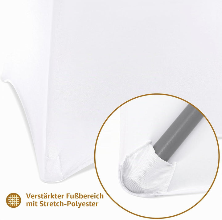 Showgeous 3er-Set Stretch Stehtisch Husse für Bistrotisch Ø 60-65 cm,Hussen Stehtische Weiss 60 cm,V