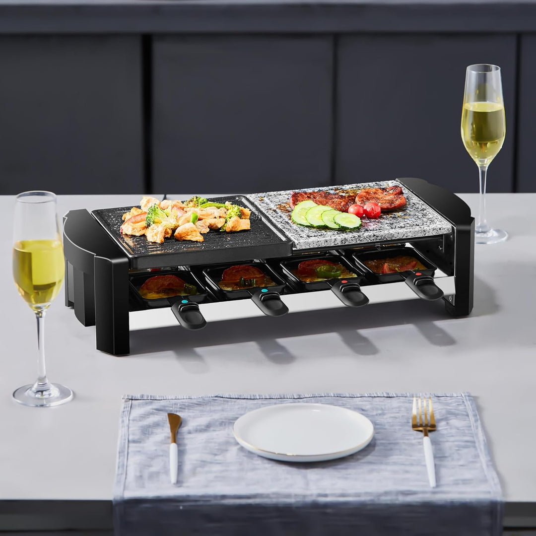Raclette Grill | 8 Personen | Raclette Gerät | Raclettegrill | Party Grill | Elektro Grill | Tischgr