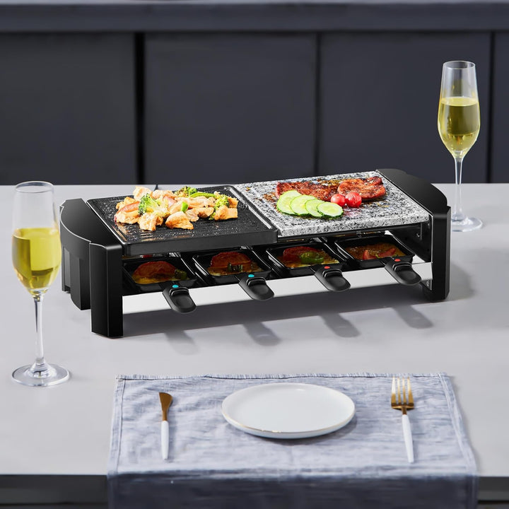 Raclette Grill | 8 Personen | Raclette Gerät | Raclettegrill | Party Grill | Elektro Grill | Tischgr