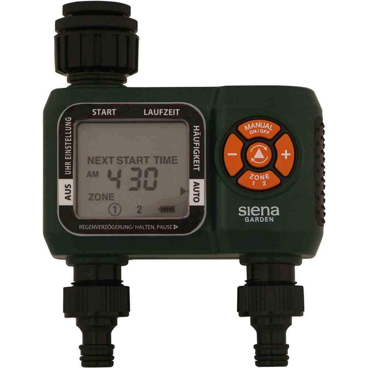 Siena Garden Bewässerungscomputer für 2-Zonen separat steuerbar26,5 mm und 33,3 mm