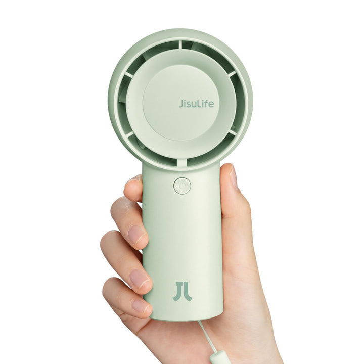 JISULIFE Turbo Handventilator Akku [16 Stunden Lange Arbeitszeit] 4000mAh Tragbarer Mini Ventilator