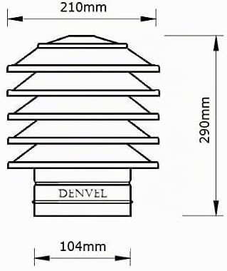 100mm Lamellenaufsatz Edelstahl Schornsteinabdeckung Kaminaufsatz Kaminhut Kaminhaube Kaminabdeckung