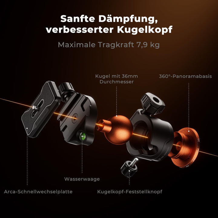 Kamera Stativ, K&F Concept Handy Stativ,178cm Stativ mit Handyhalterung, Tripod für unterwegs, Stati