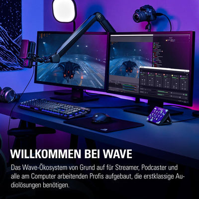 Elgato Wave Mic Arm - Streaming Boom mit Kabelkanälen für einen sauberen Arbeitsplatz, Tischklemme,