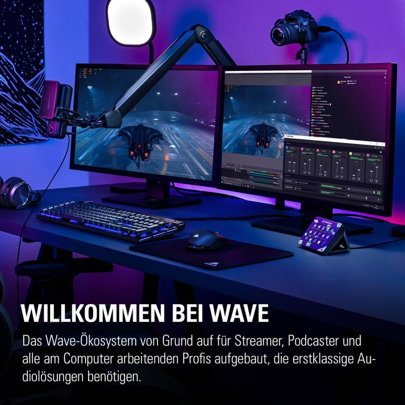 Elgato Wave Mic Arm - Streaming Boom mit Kabelkanälen für einen sauberen Arbeitsplatz, Tischklemme,