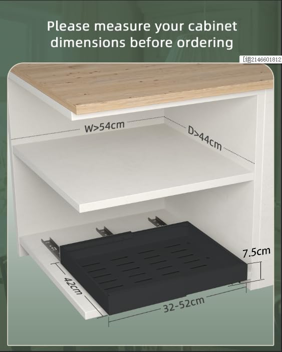 NETEL 2er-Pack Teleskopschublade Ausziehbarer Schubladen Organizer Einstellbare Breite 32-52cm für K