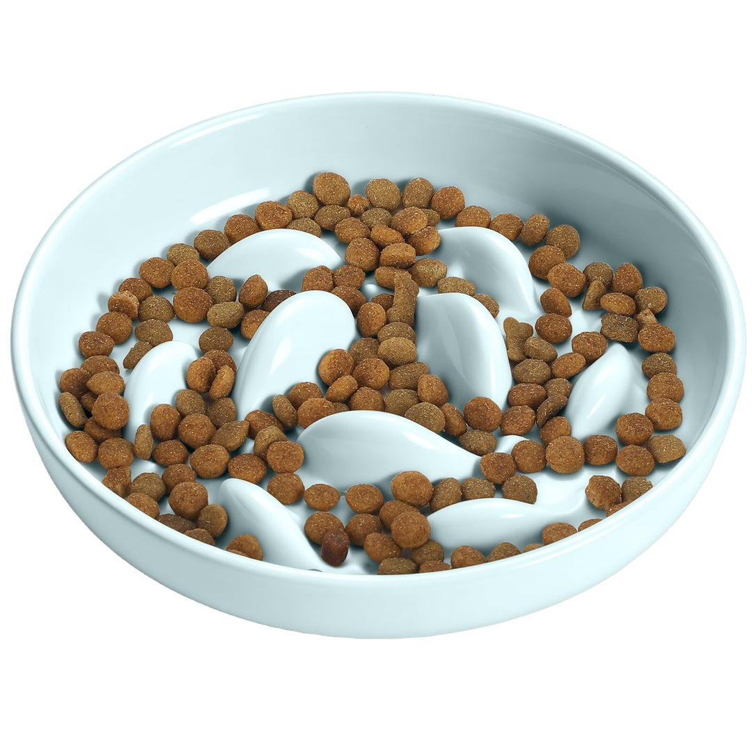 PETTOM Anti Schling Napf Katzen Keramik, Slow Feeder Katze Nassfutter, Langsam Fütterung Katzennapf,