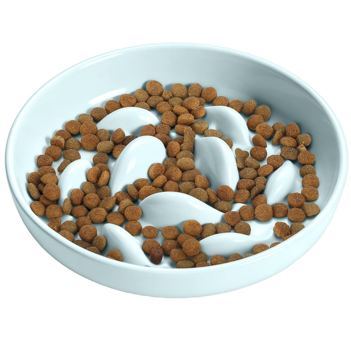 PETTOM Anti Schling Napf Katzen Keramik, Slow Feeder Katze Nassfutter, Langsam Fütterung Katzennapf,