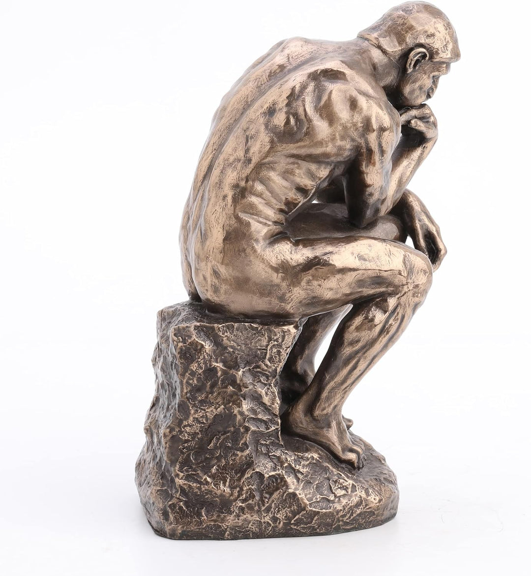Veronese Design Rodin The Thinker Statue aus Kunstharz, Bronze-Finish, 20,3 cm