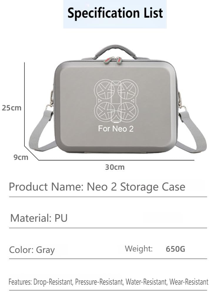 Aufbewahrungstasche kompatibel mit DJI Neo 2 Fly More Combo, tragbare Reise-Aufbewahrungstasche für