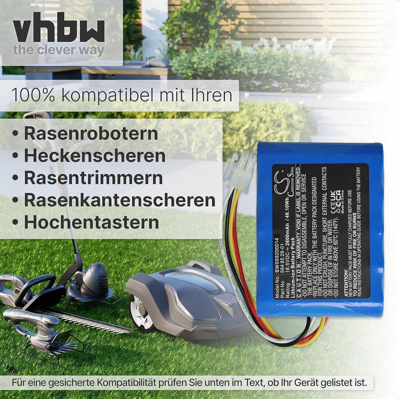 vhbw Akku kompatibel mit Husqvarna Automower 310 Modell (2015, 2016, 2017, 2018), 315 Modell (2015,