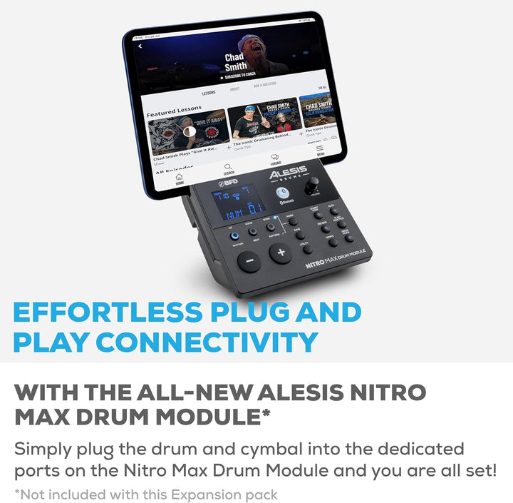 Alesis Drums Nitro Max Expansion Pack – E-Drum Set Erweiterung für Nitro Max Kit mit Mesh Tom Pad, 1