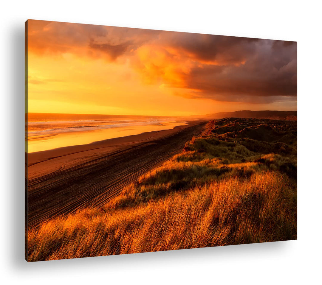deyoli Neuseeland Küste Format: 100x70 als Leinwandbild, Motiv fertig gerahmt auf Echtholzrahmen, Ho