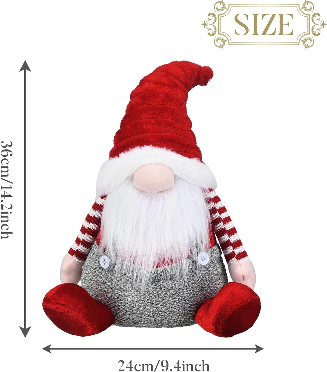 Valery Madelyn deko Weihnachten, 23 cm Gnom Rot Weiss Zierschmuck, Weihnachtsdeko für Tisch, sitzend