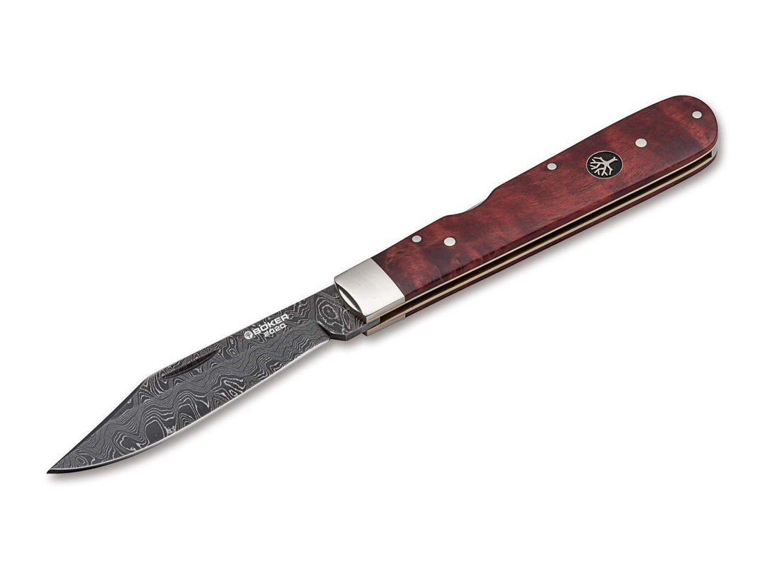 Böker Manufaktur Solingen Unisex – Erwachsene Damast Jahresmesser 2020 Taschenmesser, Rot, 20 cm