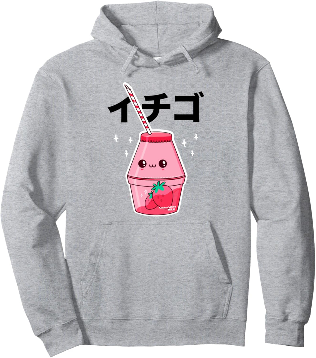 Erdbeermilch Shirt Lustig Kawaii Retro 90er Jahre Japanische Milch Pullover Hoodie